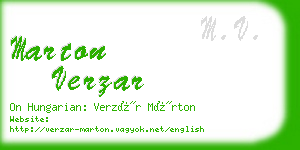 marton verzar business card